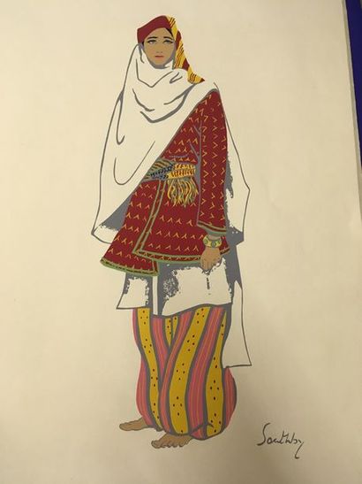SOUTHBY (S) Costumes de Terre Sainte, six dessins par Susan Southby publiés par l'Artiste...