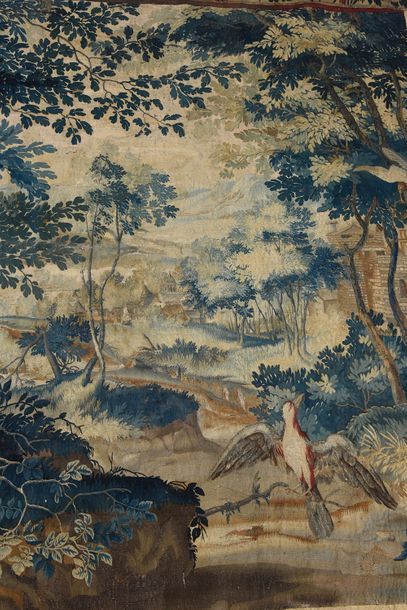 null Verdure aux oiseaux, tapisserie d'Aubusson, début du XVIIIe siècle, tapisserie...