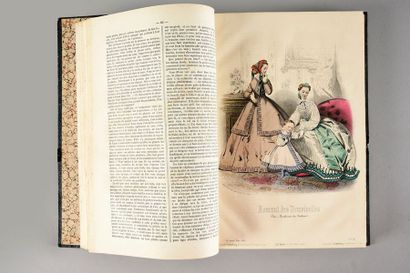 null Journal des demoiselles, 1849 à 1867, ensemble seize volumes, dont un de planches...