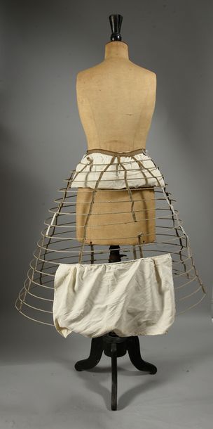 null Crinoline cage griffée Thomson dite jupe-cage américaine de Thomson, vers 1860,...