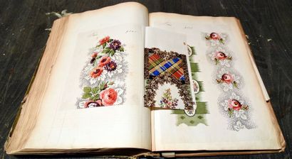 null Album d'empreintes daté 1857-1858, décors floraux d'une belle variété en semis...