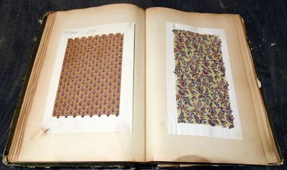null Album d'empreintes et maquettes gouachées, daté 1850, décors de 2 à 8 couleurs...