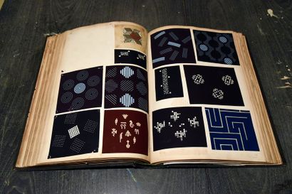 null Album de maquettes gouachées pour l'impression textile, Alsace, vers 1885, gouache...
