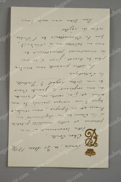 null CHARLES VII, prince de Bourbon, infant d'Espagne (1848-1909).
Lettre manuscrite...