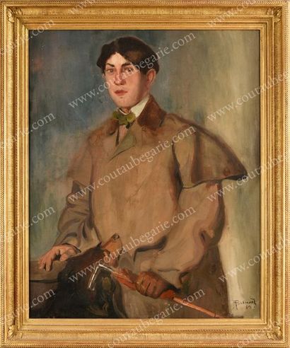 BESNARD Albert (1849-1934). Portrait d'Oscar Wilde (1854-1900). Huile sur toile signée...