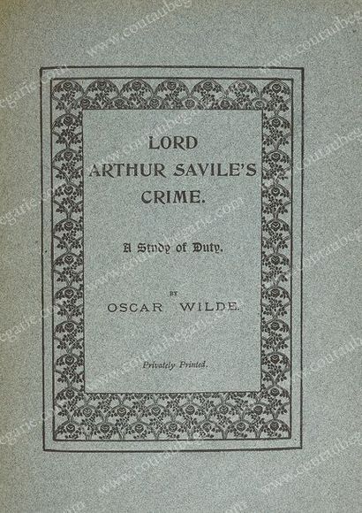 WILDE Oscar (1854-1900). The portrait of Mr. W. H., Privately printed, s. d. (1889-90)....