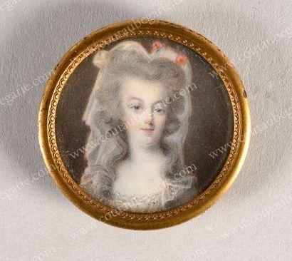 ECOLE FRANCAISE DU XVIIIe SIECLE. ATTRIBUE A FRANCOIS DUMOND (1741-1831). Portrait...