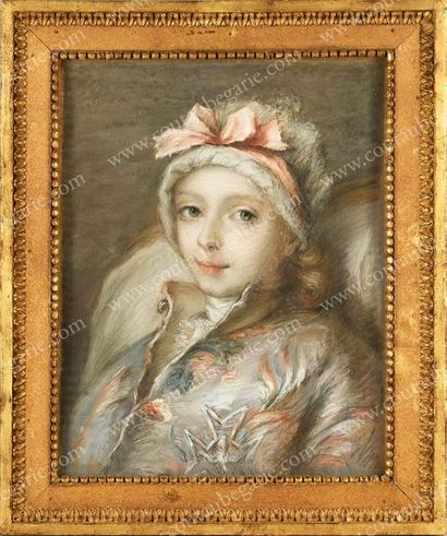 ATTRIBUÉ À JEAN-MARTIAL FREDOU (1710-1795). Portrait du jeune prince Louis-Joseph...