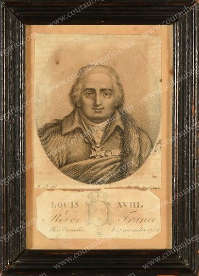 null LOUIS XVIII, roi de France (1755-1824).
Gravure signée Noël Bertrand (1748-18...)...