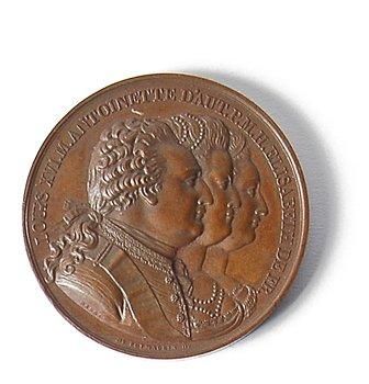 null Louis XVI, roi de France (1774-1792). Belle médaille en bronze signée D. de...