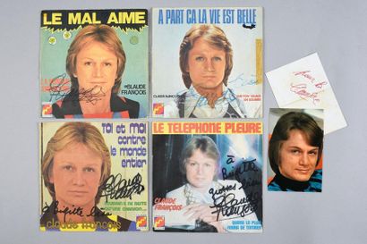 null FRANÇOIS, CLAUDE 1 lot de 4 disques 45 tours du chanteur Claude François, publiés...