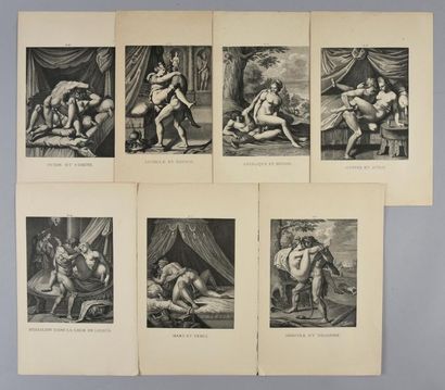 null GAINSBOURG, SERGE Un ensemble de 7 gravures érotiques du début XXè siècle, ayant...