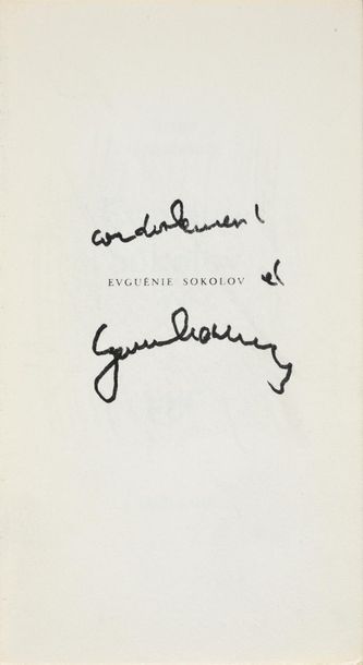 null GAINSBOURG, SERGE 1 livre original Evguénie Sokolov par Serge Gainsbourg, édité...
