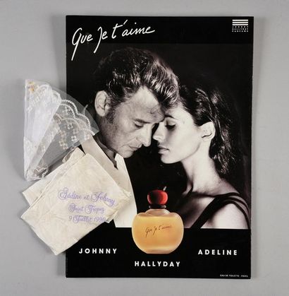 null HALLYDAY JOHNNY (1943/2017) : 1 présentoir publicitaire du parfum QUE JE T’AIME....