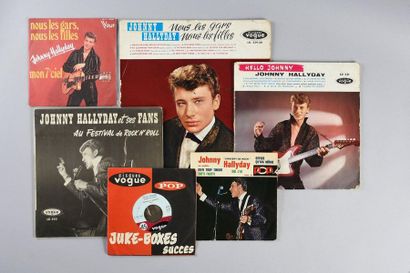 null HALLYDAY, JOHNNY 1 lot de 5 disques originaux Disques Vogue Johnny Hallyday,...