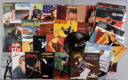 null HALLYDAY, JOHNNY 1 lot de 49 disques en 78 tours de Johnny Hallyday, réédités....
