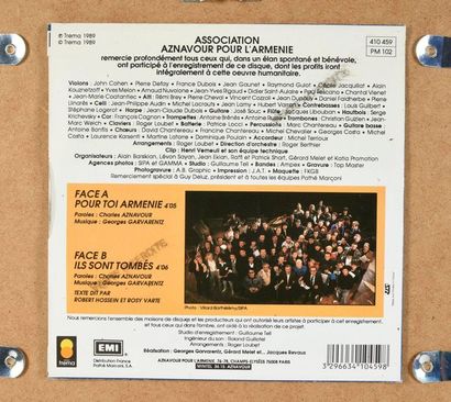 null AZNAVOUR, CHARLES 1 disque de Platine de la chanson «Pour toi Arménie», un titre...