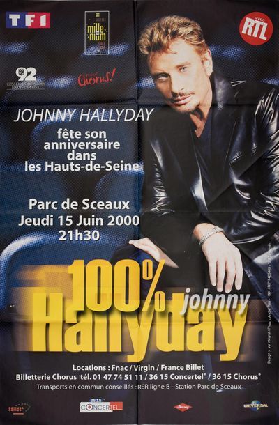 null HALLYDAY, JOHNNY 1 lot de 5 affiches de l'artiste pour annoncer les concerts...