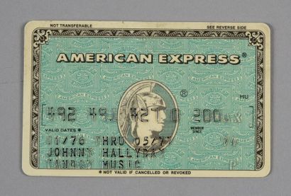 null HALLYDAY, JOHNNY Carte American Express de Johnny Hallyday à son nom et à celui...