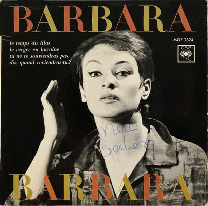 null BARBARA (1930-1997) 
Actrice, auteure, compositrice et interprète 1 lot de 2...