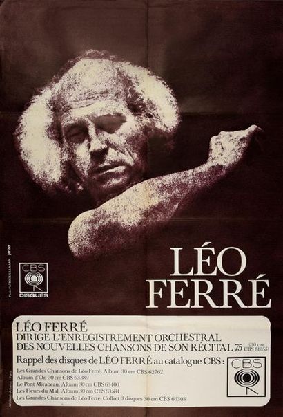 null FERRÉ, LÉO 3 affiches originales pour les spectacles de Léo Ferré dans les années...