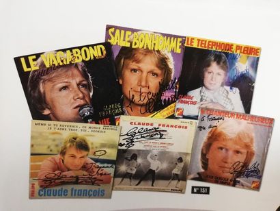 null FRANÇOIS, CLAUDE 1 lot de 6 disques 45 tours du chanteur Claude François, publiés...