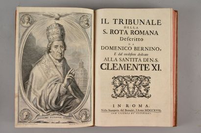 Bernini (Dominique) 
Il tribunale della S. Rota romana... Rome, Stamperia del Bernabo,...