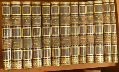 PLATON Œuvres complètes trad. Par Victor COUSIN P., Bossange, 1822-1840. 13 vols...