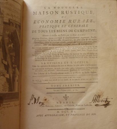 LIGER Nouvelle maison rustique. Nbr. ill.P., Durand, 1790. 2 vols in-4, plein veau....