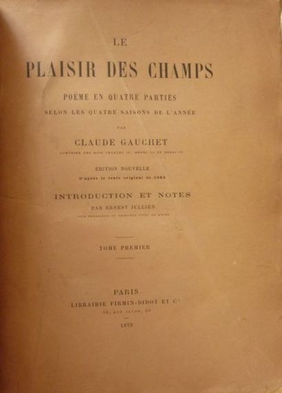 null Ens. de 3 volumes de chasse - GAUCHET, Abbé Claude 
Le plaisir des champs Poëme...