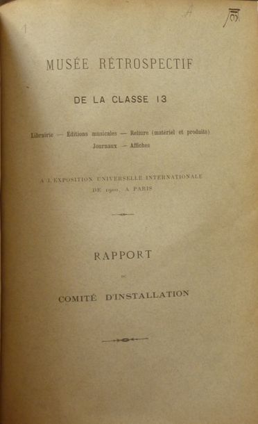null Ens. de 3 ouvrages RORET Musée rétrospectif de la classe 13. Librairie, éditions...