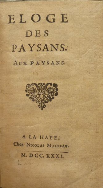 null Ens. de 2 ouvrages - Picardie - COQUELET, Louis
Eloge des Paysans. Aux Paysans
La...