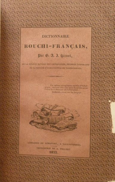 null Ens. de 2 ouvrages - Picardie - FLUTRE, Louis-Fernand
Le parler-picard de Mesnil-MartinsartP.,...