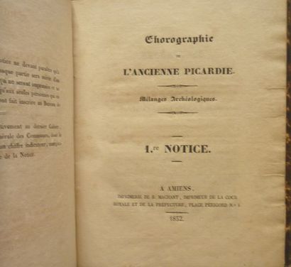 LEDIEU, Alcius 
Chorographie de l'ancienne Picardie.
Mélanges archéologiquesAmiens,...