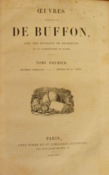 BUFFON Œuvres complètesP., Furne 1839. 6 vols in-8, pleine toile verte. Sur deux...