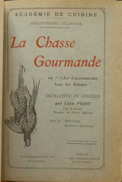 BLANDIN, Charles 
Cuisine et Chasse de Bourgogne et d'ailleurs.
Impr. de Vaugirard,...