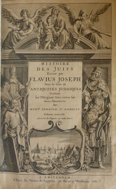 null Ens. de 2 volumes - FLAVIUS JOSEPHE Histoire des Juifs, trad. par A.d'Andilly....