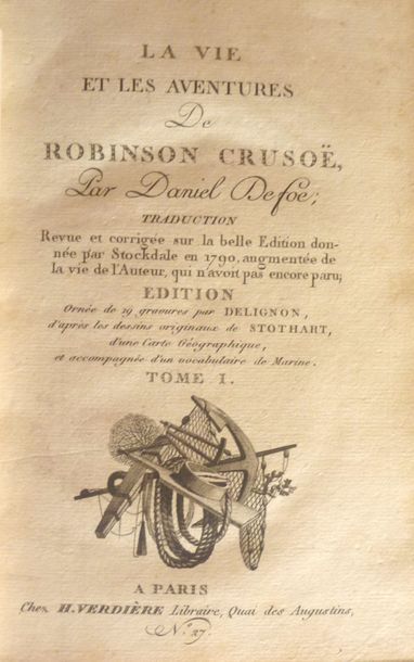 De FOE 
La Vie et les aventures de Robinson Crusoë. Traduction revue et corrigée...