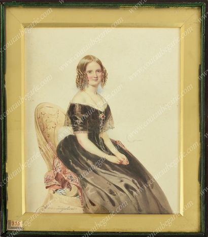 ALEXANDROVSKI Stépan Feodorovitch (1842-1906). Portrait d'une jeune aristocrate assise...