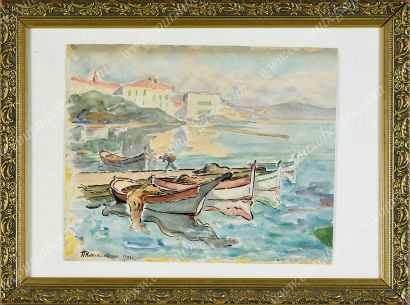 KONCHALOVSKY Piotr Petrovitch (1876-1956). La côte de Crimée à Balaklava.
Aquarelle...