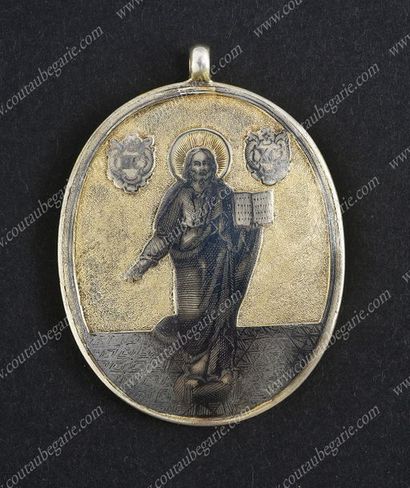 null ICÔNE PENDENTIF.
Double face représentant d'un côté saint Théodore et de l'autre...