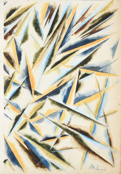 LARIONOV Michel Féodorovitch (1881-1964). Composition constructiviste.
Aquarelle...