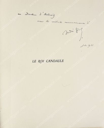 GIDE André (1869-1951). Le roi Candaule, Aux Aldes, s. l., 1927. In-4°, 153 pp.,...