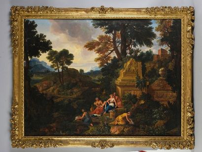 Johannes GLAUBER (Utrecht 1646 - 1726) Paysages italianisants: Ulysse retrouve Achille...