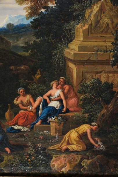 Johannes GLAUBER (Utrecht 1646 - 1726) Paysages italianisants: Ulysse retrouve Achille...