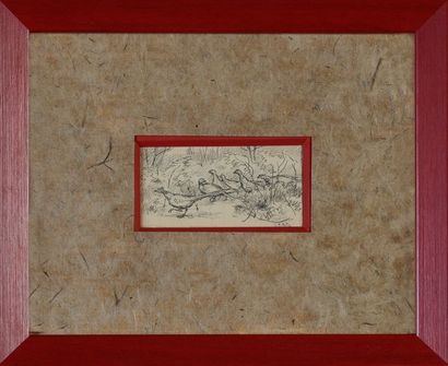 Georges Frédéric ROTIG (1873 - 1961) Etude de faisans.
Crayon, signée en bas à droite.
5...