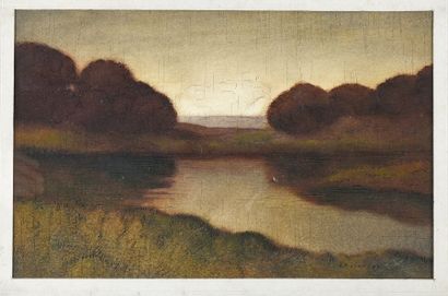 Paul MARCUEYZ (1877-1952) Paysage au marais.
Aquarelle, rehauts d'encre, signée en...