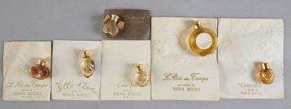 NINA RICCI - (années 1950-1960) Intéressant lot composé de 10 diminutifs parfums...