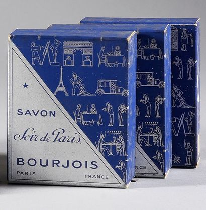 Bourjois «Soir de Paris» - (années 1950)
Lot de 6 savons parfumés dans leur étui...