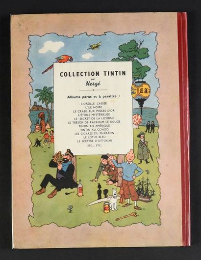HERGÉ TINTIN 02.
TINTIN AU CONGO Dos rouge - Edition B1 de 1946 - Papier épais. ...